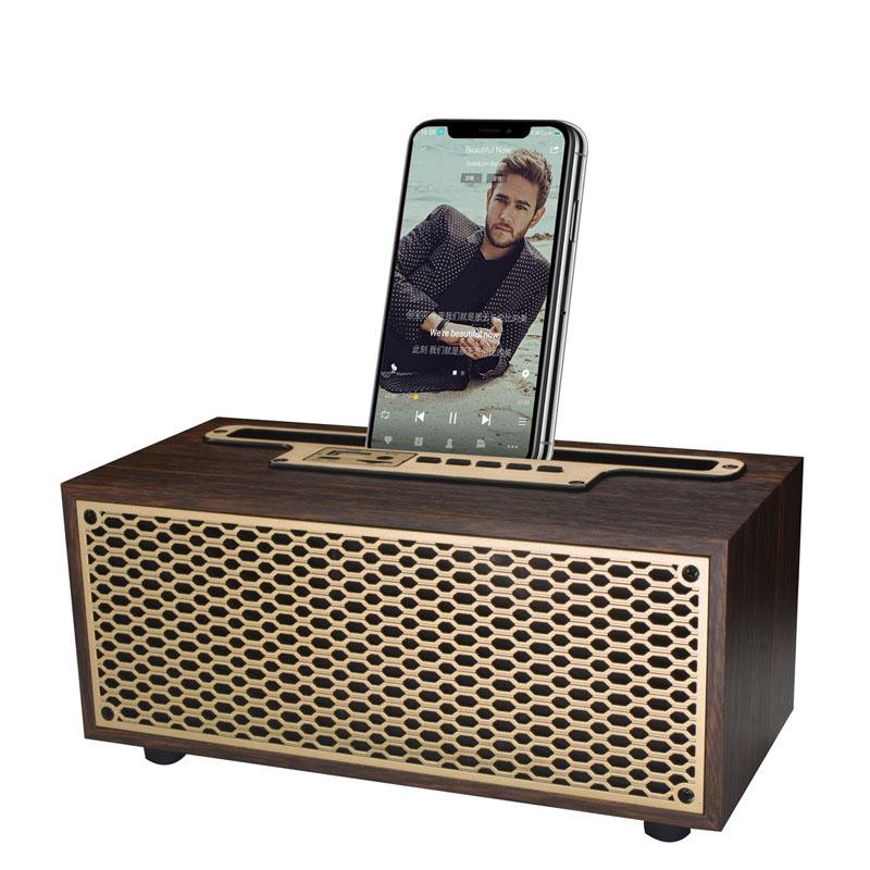 Người loa bluetooth hạt retro không dây cổ điển với điện thoại đứng ở nhà loa ngoài trời loa di động ngoài trời XM-5H màu: Brown