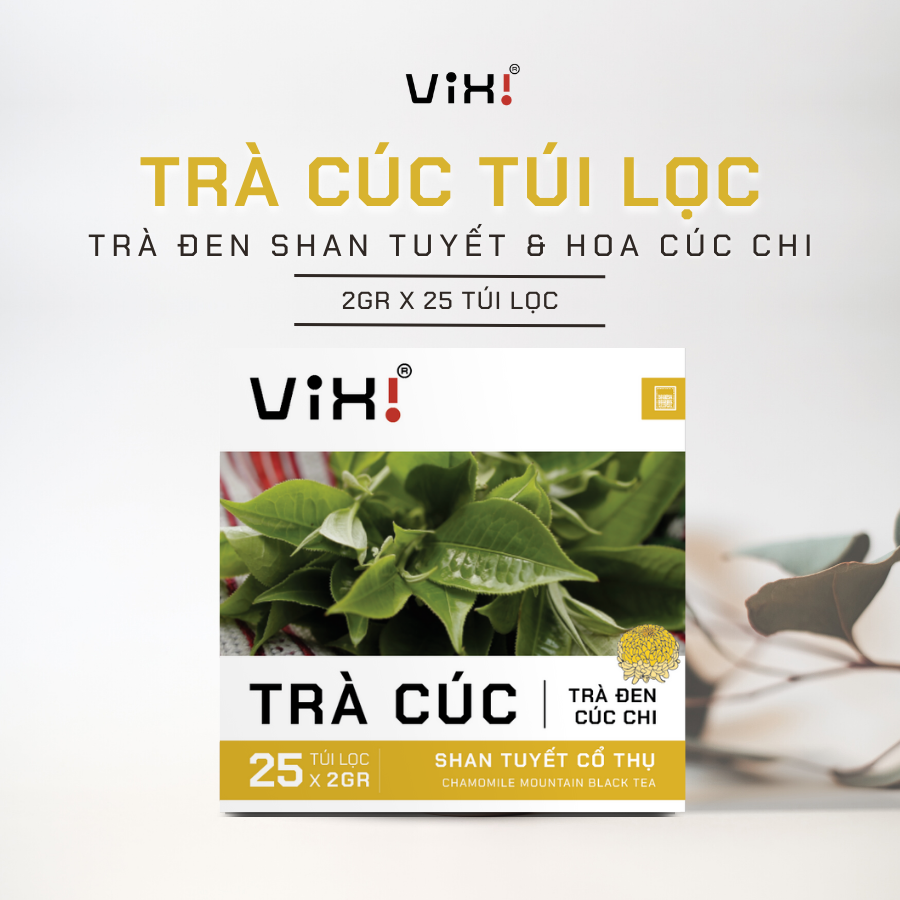 Trà cúc túi lọc ViXi trà Shan Tuyết, hoa cúc chi tươi sấy khô 50gr/hộp