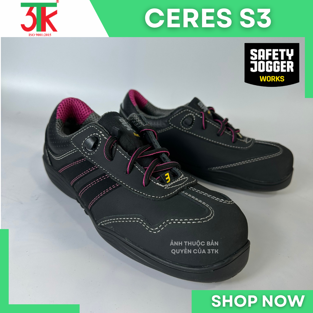 Giày Bảo hộ lao động Safety Jogger CERES S3 Nữ Cao Cấp Chống đinh Chống Trơn Trượt, Chống va đập, Chống tĩnh điện sử dụng trong Công Trình Xây Dựng , Phân xưởng sản xuất