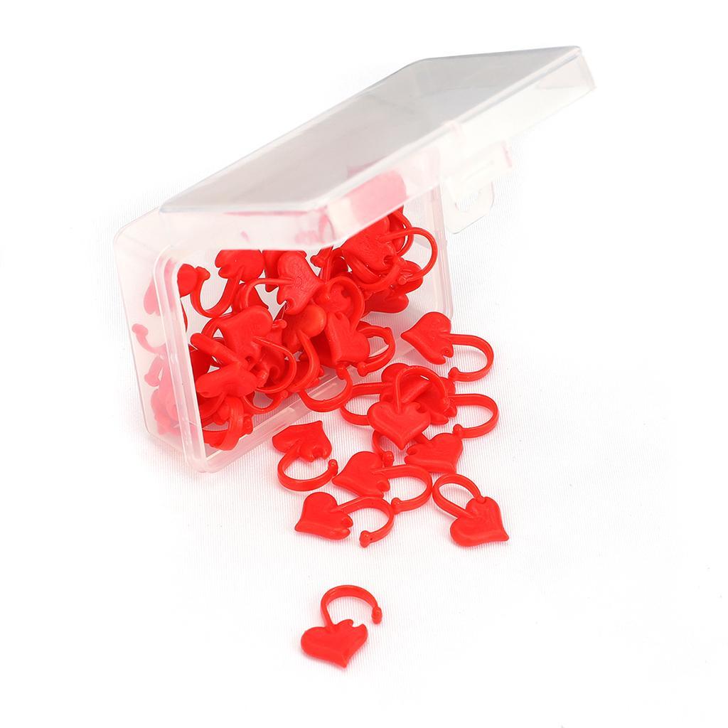 50pcs Heart Knitting Crochet Stitch Markers Holder