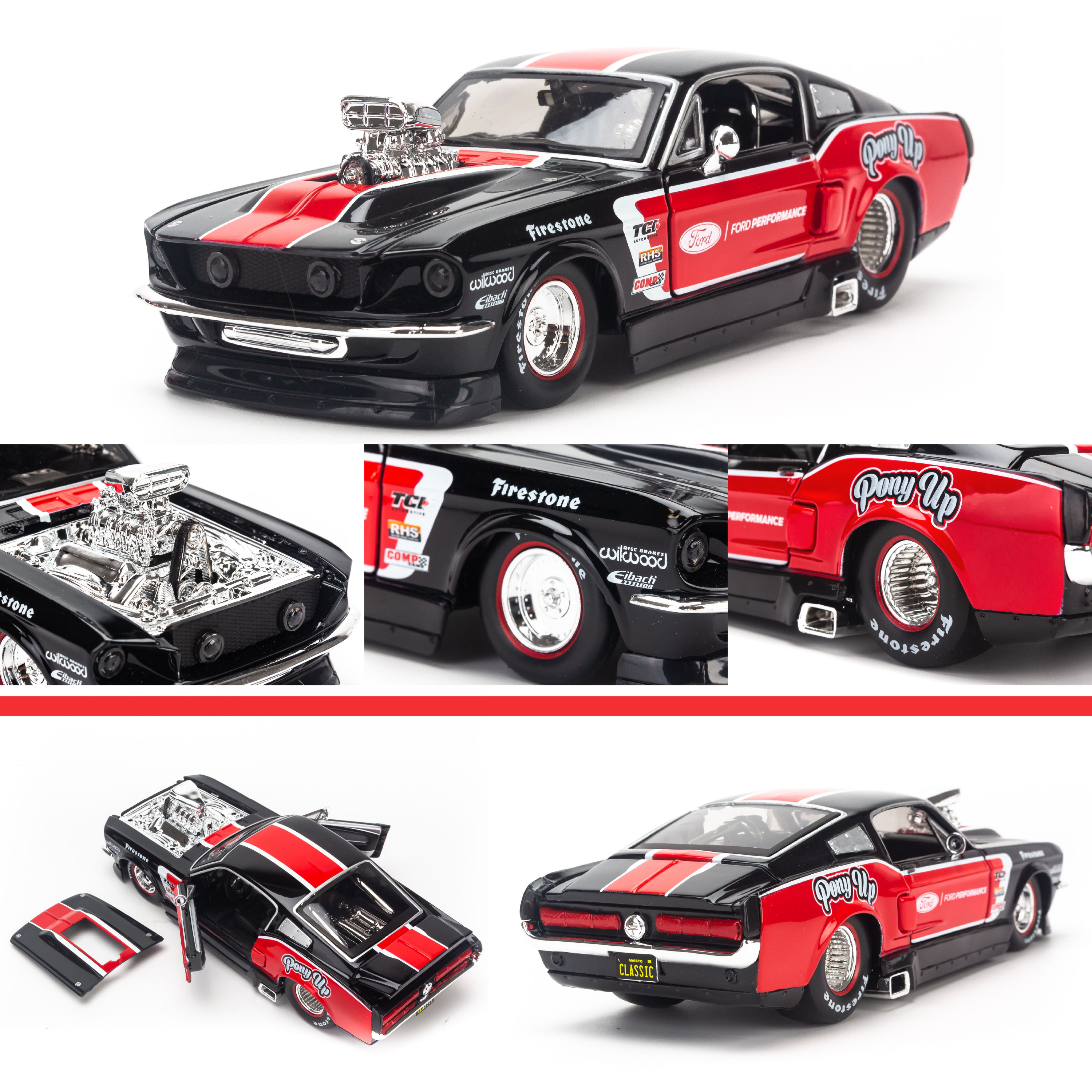 Mô hình xe Elite Transport Ford 48 F1 Pick up + 67 Mustang GT 1:24 Maisto - 32751