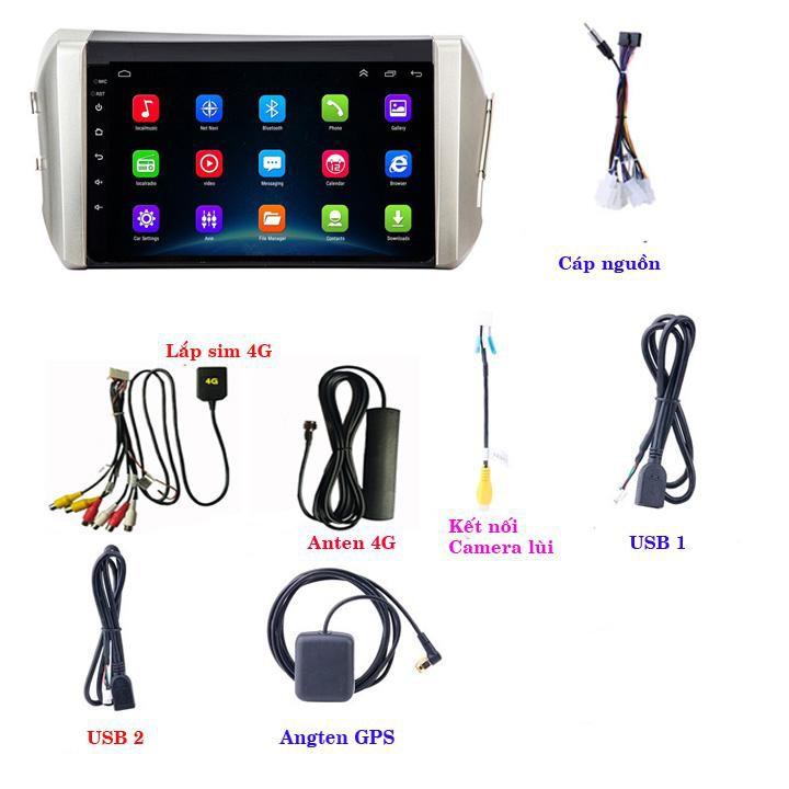 Màn hình lắp sim 4G Ram 2G,Rom 32G cho xe ô tô với DSP âm ly, IPS chống chói,kính cường lực 2,5D, dvd android oto giá rẻ