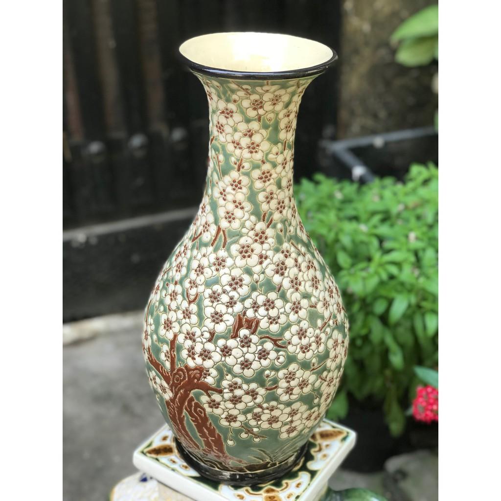 Bình Hoa Mai vẽ tay gốm sứ Nam bộ