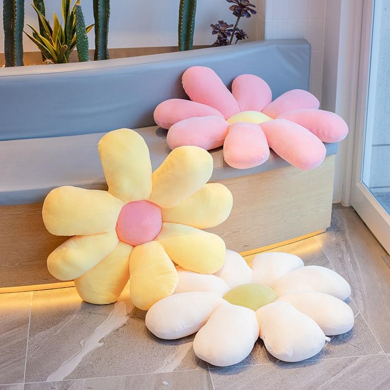 Hoa Cúc Sang Trọng Vật Có Gối Hoa Hướng Dương Miếng Xuống Cotton Chứa Đầy Vàng Hồng Ghế Gối Hoa Tất Nam Tầng Gối 3 Size