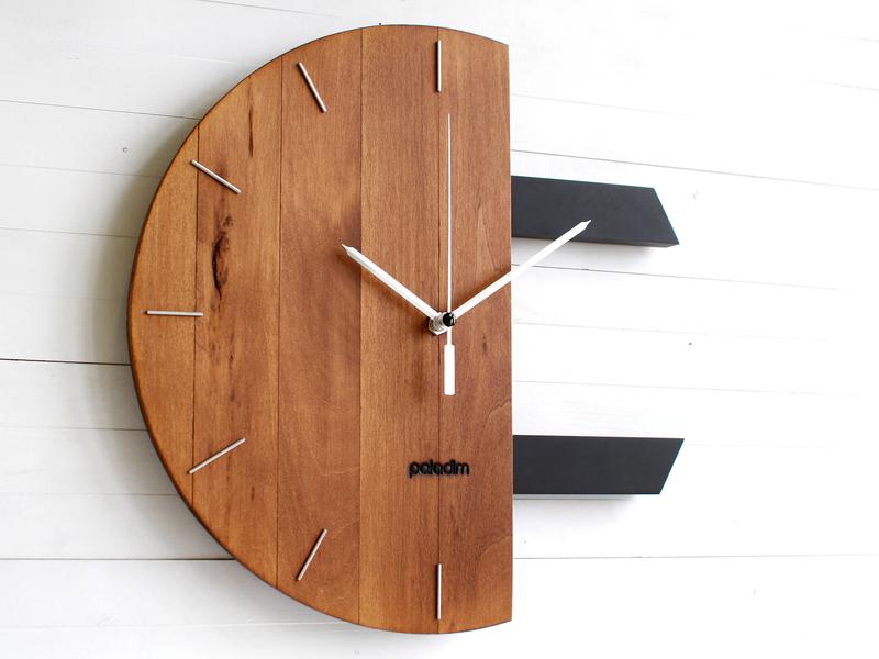 Đồng hồ gỗ treo tường chất liệu gỗ máy kim trôi thiết kế decor trang trí nhà và quán cafe