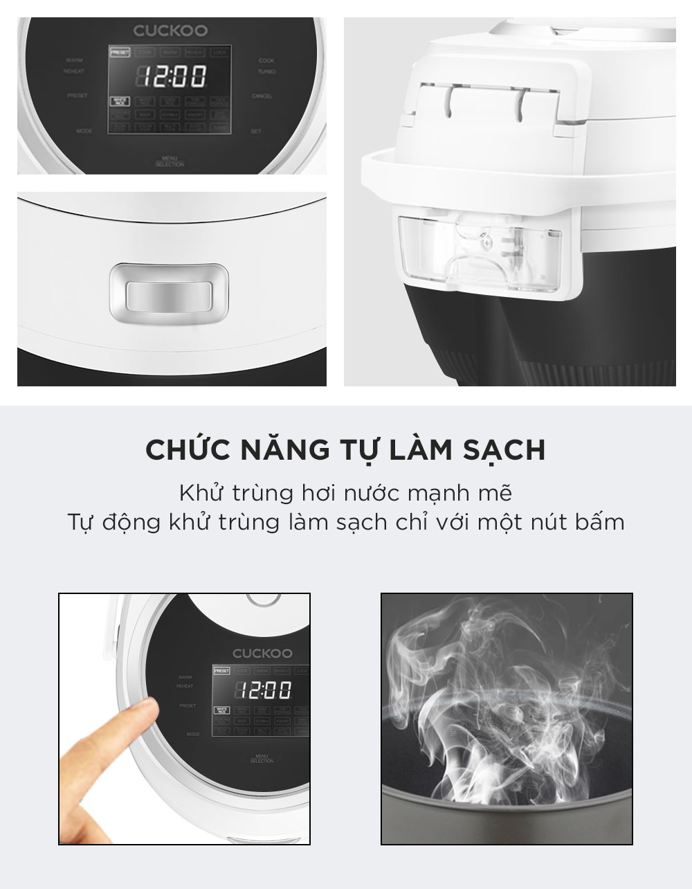 Nồi cơm điện tử Cuckoo 1.8L CR-1020F - Lòng nồi chống dính - Nhiều chế độ nấu ăn - Tiết kiệm điện - Hàng chính hãng