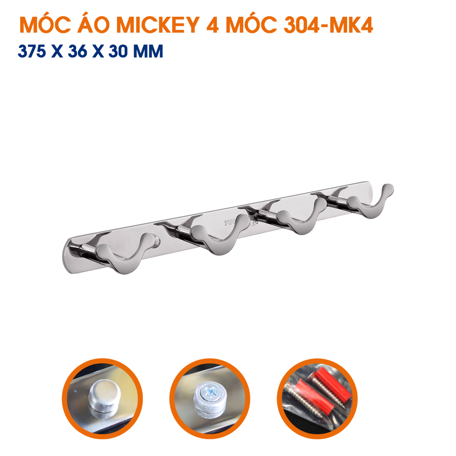 Móc áo mickey inox 304 TOVASHU nhiều loại