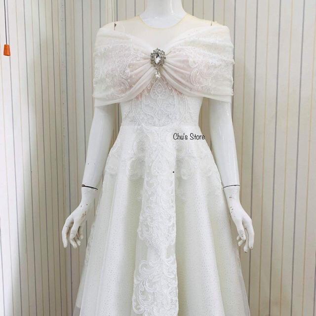 ĐẦM XOÈ TRỄ VAI CÓ PHỐI LƯỚI KẾT HOA REN NỔI SIÊU XINH -MS112V- Size M/L đến 57kgMM MM