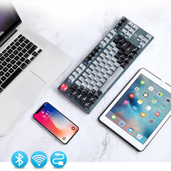 Keyboard 87 Phím Blue Switch Có 3 Chế Độ Kết Nối