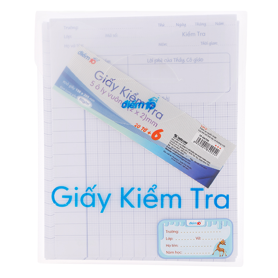 Giấy Kiểm Tra Thiên Long TP-GKT08 5 Ô Ly Vuông 2X2