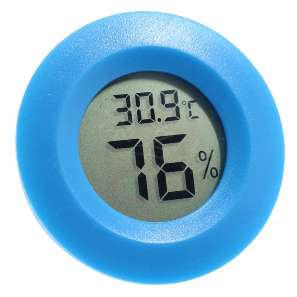4x Mini Round Digital Humidity Tank Hydrometer Thermometer for Reptile Amphibian