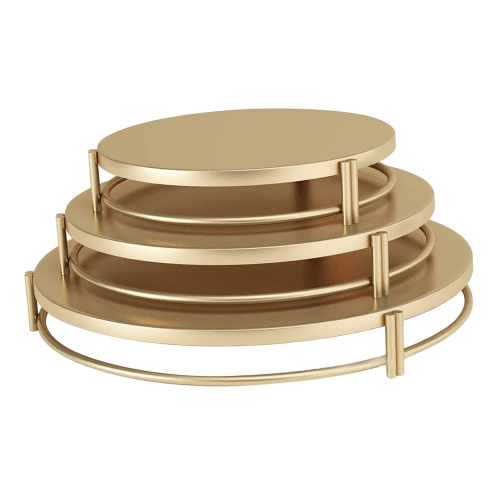 3x Cake Stands Set Candy Display Iron Round Simple Dessert Tray Dessert Storage Cake Plate for Event Countertop Birthday Kitchen Decoration