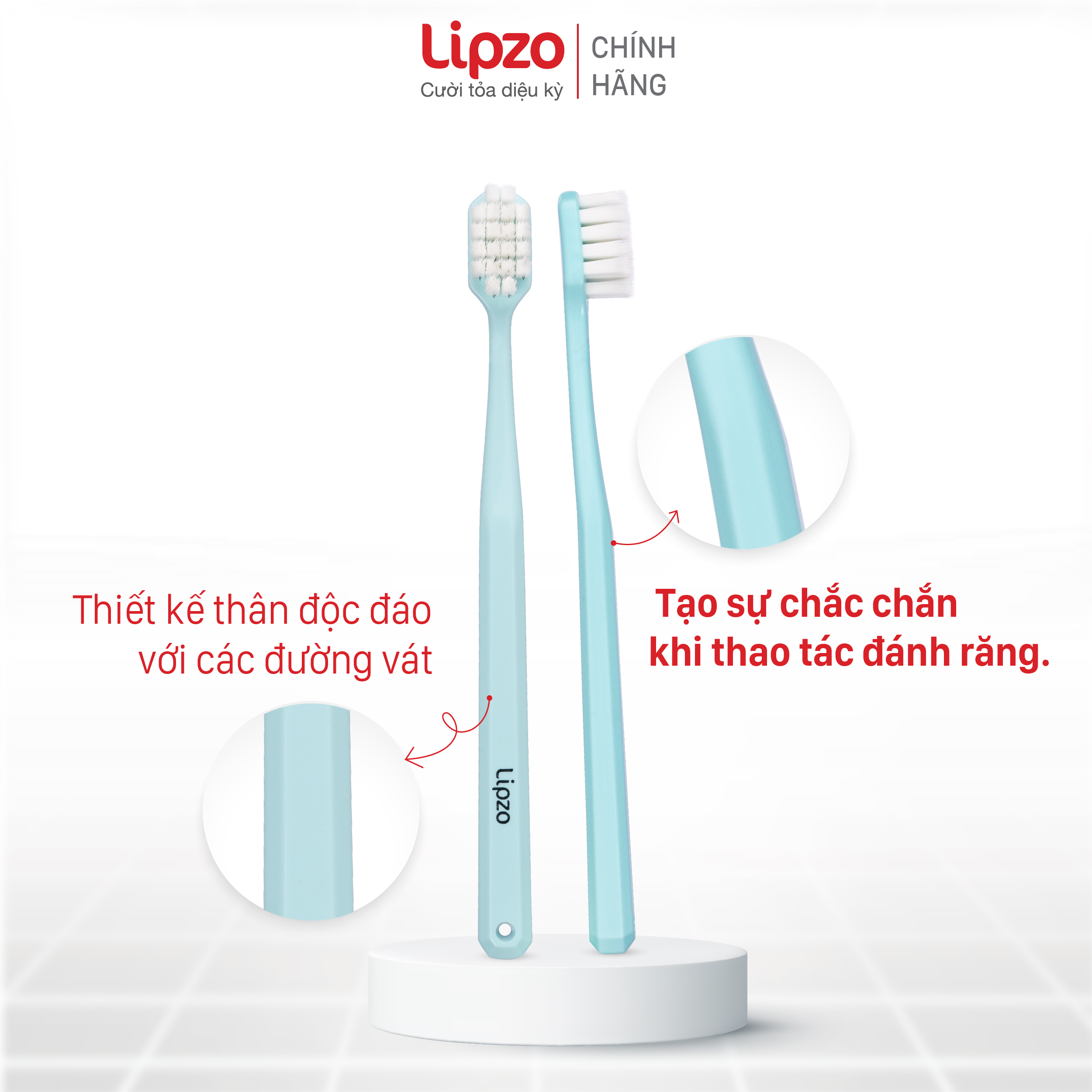 Bàn Chải Đánh Răng Lipzo Orthor Cao Cấp Công Nghệ Chỉ Tơ 2 Đầu Mềm Mảnh Chuyên Biệt Cho Người Niềng Răng