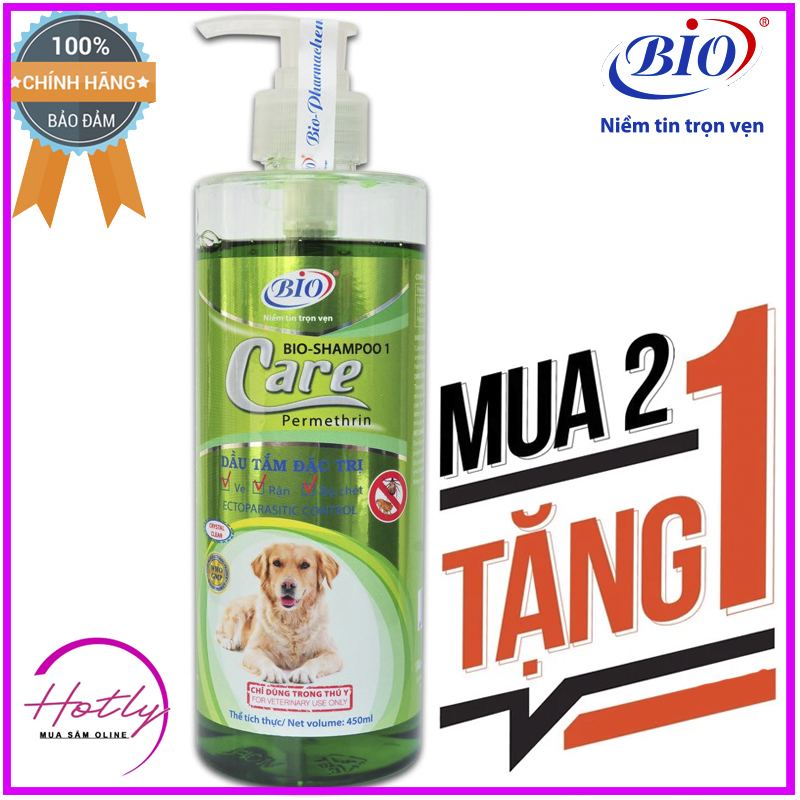 MUA 2 TẶNG 1 Sữa Tắm Tiêu Diệt Ve, Rận ,bọ chét Bio Care 450ml-79302