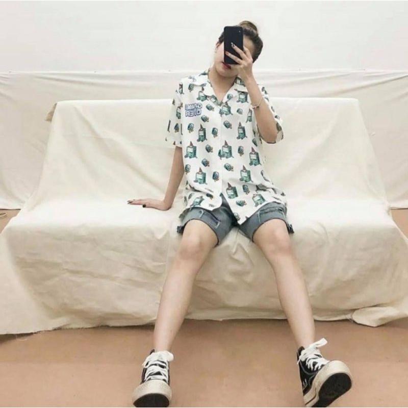 Áo sơ mi vải lụa không nhăn họa tiết cho nam nữ cực hot năm 2021 || Hany shop