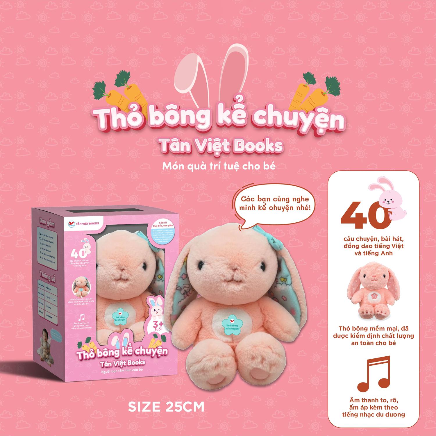 Thỏ Bông Kể Chuyện - Tai Hồng Chấm Bi - Món Quà Trí Tuệ Cho Bé