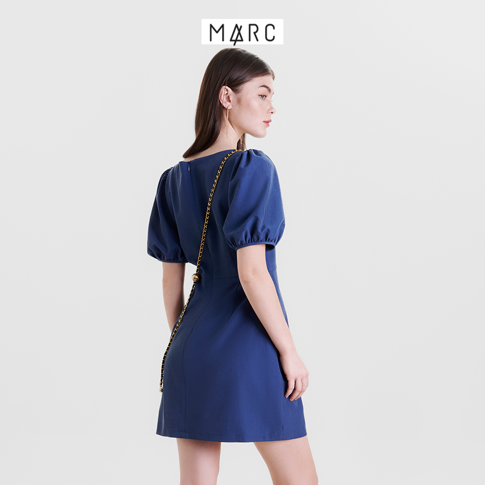 Đầm nữ MARC FASHION mini cổ thuyền tay phồng