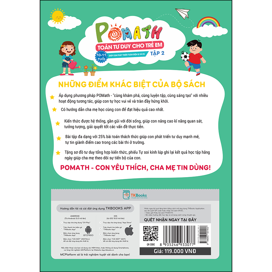 Combo POMath - Toán Tư Duy Cho Trẻ Em 10 - 11 Tuổi (2 Tập)