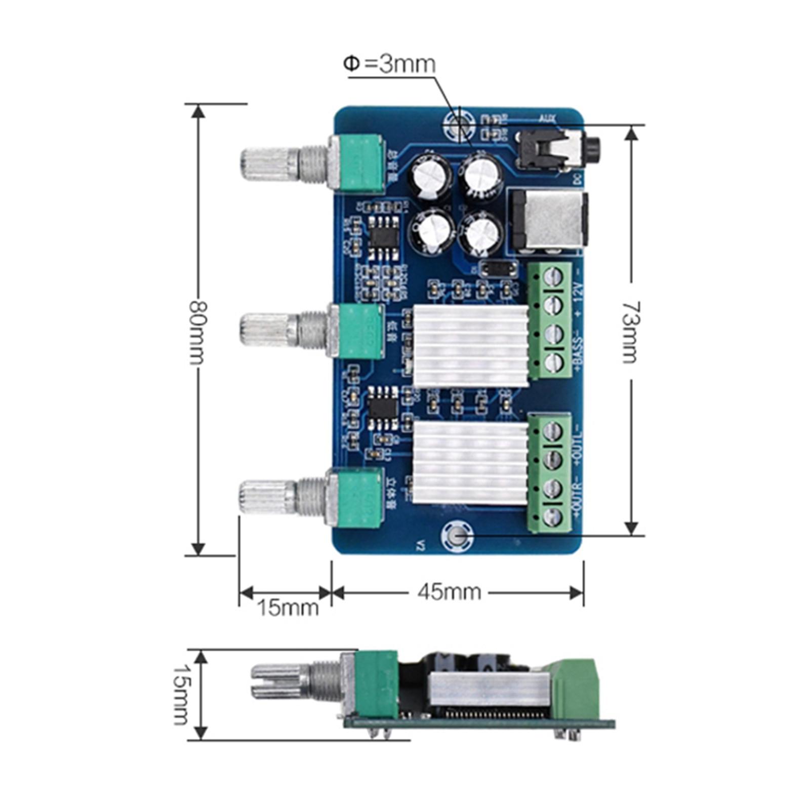 DC12V XH-A355 2.1 Channel Digital Stereo Audio Power Amplifier Board AMP
