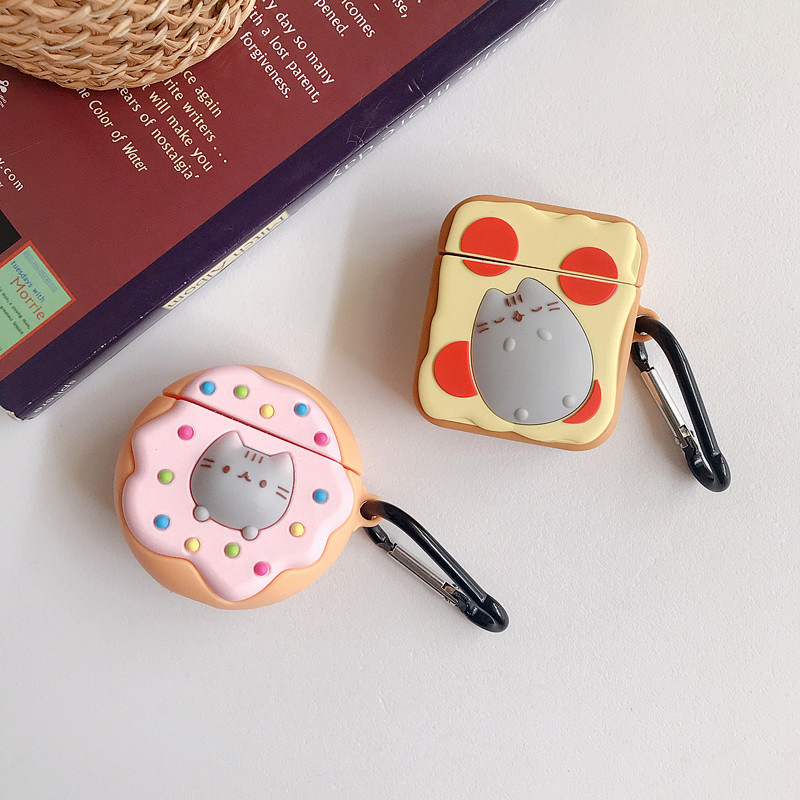 Bao Case Cho Airpods 1/ Airpods 2 Hình Bánh Donut và Sandwich Mèo