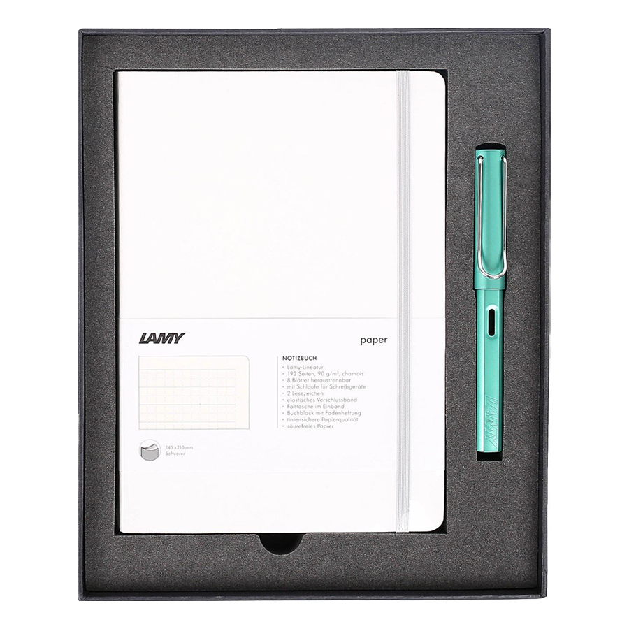 Gift Set Lamy Notebook A5 Softcover White + Lamy Al-Star Bluegreen - GSNAl0023