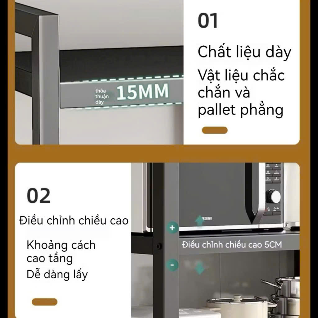 Kệ Lò Vi Sóng Mẫu Mới Nhất, Giá Bếp Đa Năng, Kệ Đựng Rau Củ Tiện Lợi - HÀNG CHÍNH HÃNG MINIIN