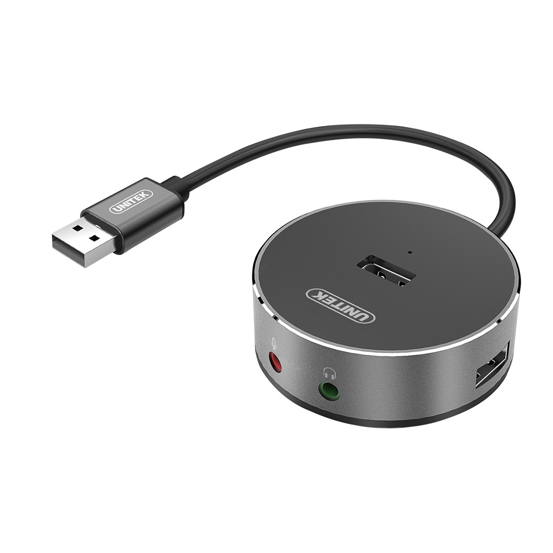 Hub USB 3 Ports 2.0 + Audio  Unitek (Y-2197GY)  - HÀNG CHÍNH HÃNG