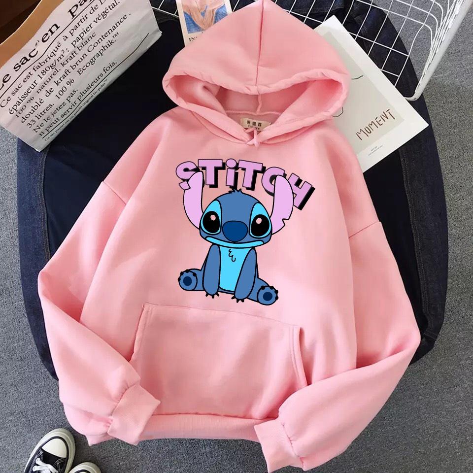 ÁO HOODIE NỈ UNISEX NAM NỮ IN STITCH CÓ KÈM CLIP THẬT