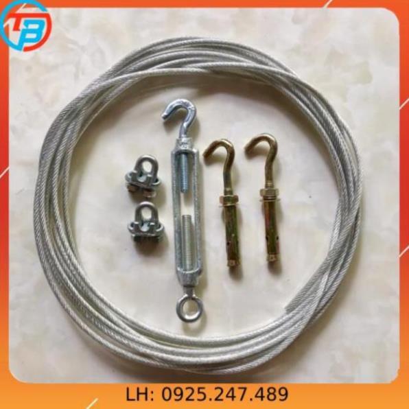 Combo dây phơi cáp lụa bọc nhựa 5mm