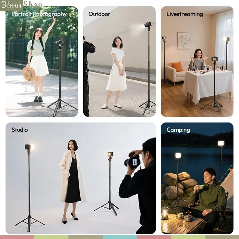 Ulanzi MT-80 - Tripod Đa Năng Auto Open Hợp Kim Nhôm Cao 2.13m, Ball Head 360° Cho Máy Ảnh, Máy Quay, Đèn Studio- Hàng chính hãng