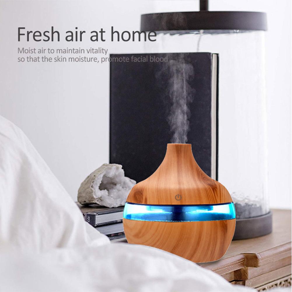 Điện Máy Phun Sương Tạo Độ Ẩm Tinh Tinh Dầu Khuếch Tán Tinh Dầu Siêu Âm Thanh Vân Gỗ Máy Tạo Độ Ẩm Không Khí USB Mini Phun Sương Tạo LED Ánh Sáng Cho Ngôi Nhà
