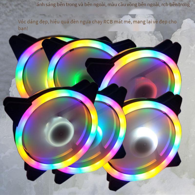 Ưu đãi đặc biệt về thời lượng pin cỗ xe khẩu độ kép 12 cm bên trong và bên ngoài quạt khung gầm đầy màu sắc phát sáng vòng ngoài màu cầu vồng bên trong vùng chọn RGB