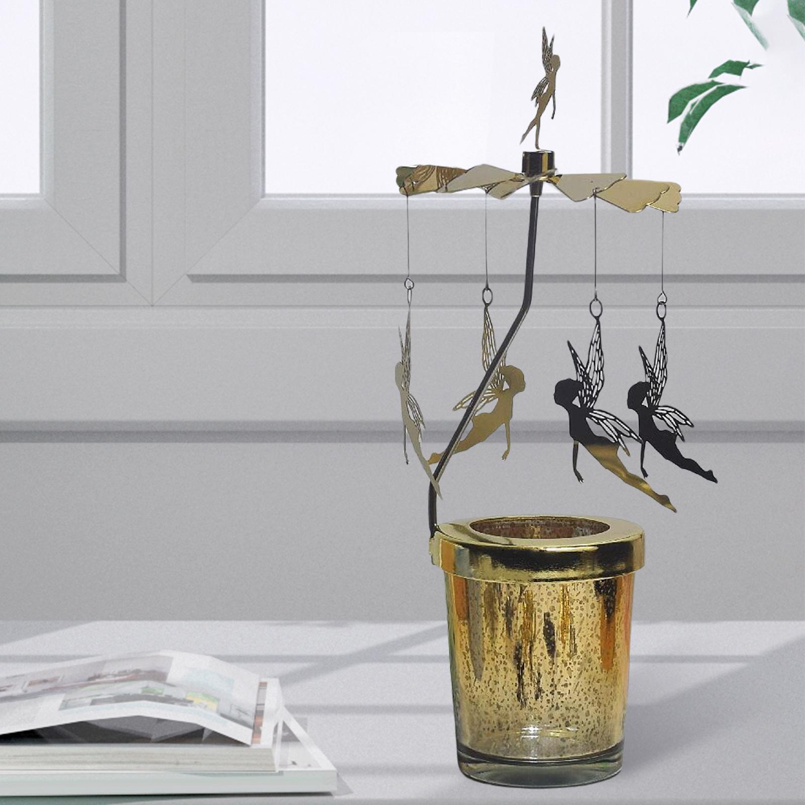 Candle Holder Tea Light Holder Rotating Candlestick for Holiday