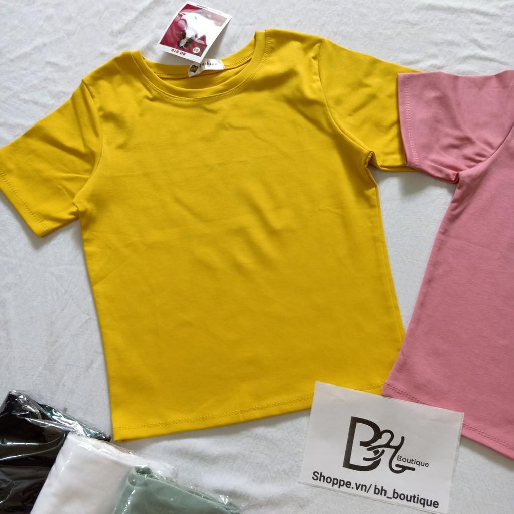 Áo Thun Ôm Cổ Tròn ️ CROPTOP️ Áo Thun Nữ Cổ Tròn dáng croptop ANcrtron