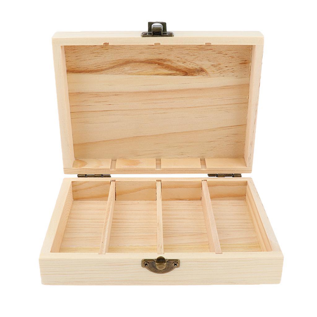 4 Slots Essential Oil Wooden Box Storage Case Large Organizer for 30ML Oil Best for Keeping Your Oils Safe