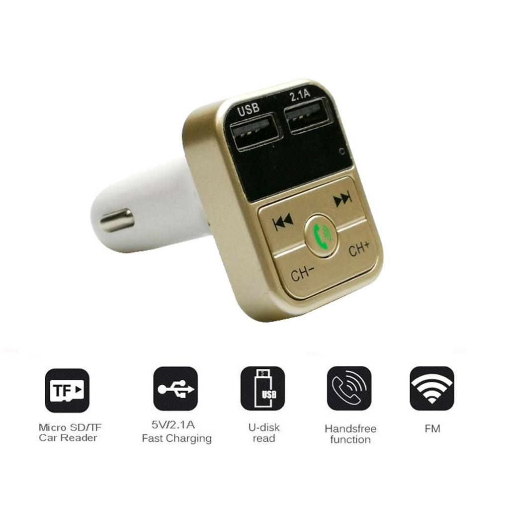 Wireless Bluetooth FM Receiver Dual USB Car Charger Cigarette Socket