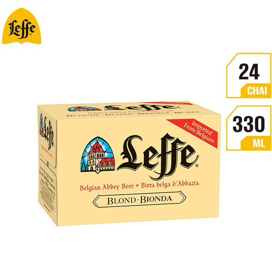 Thùng 24 Chai Bia Leffe Blonde (330ml / Chai)