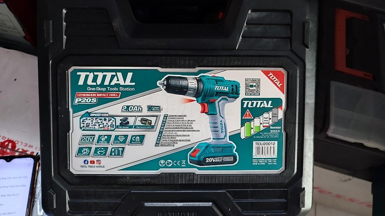 MÁY KHOAN BÚA DÙNG PIN 20V TOTAL TIDLI20012 - HÀNG CHÍNH HÃNG
