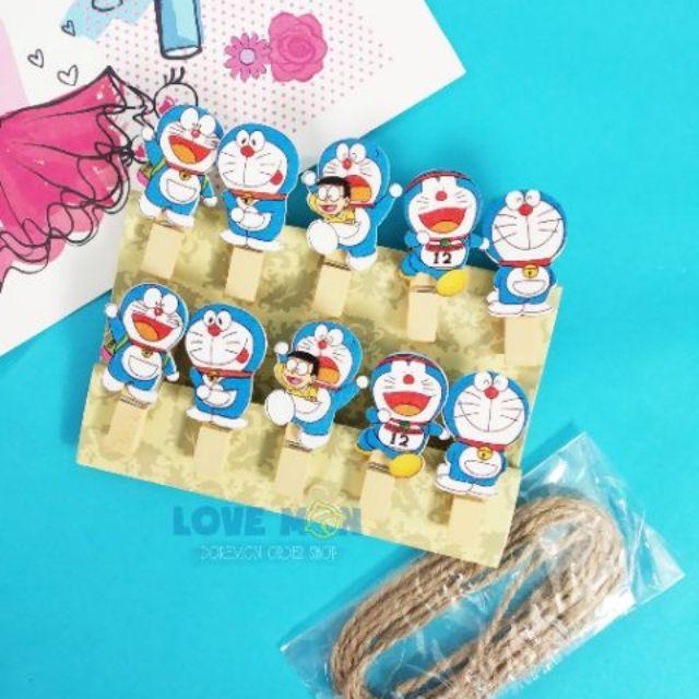 KẸP GỖ DOREMON DORAEMON KÈM DÂY THỪNG DỄ THƯƠNG