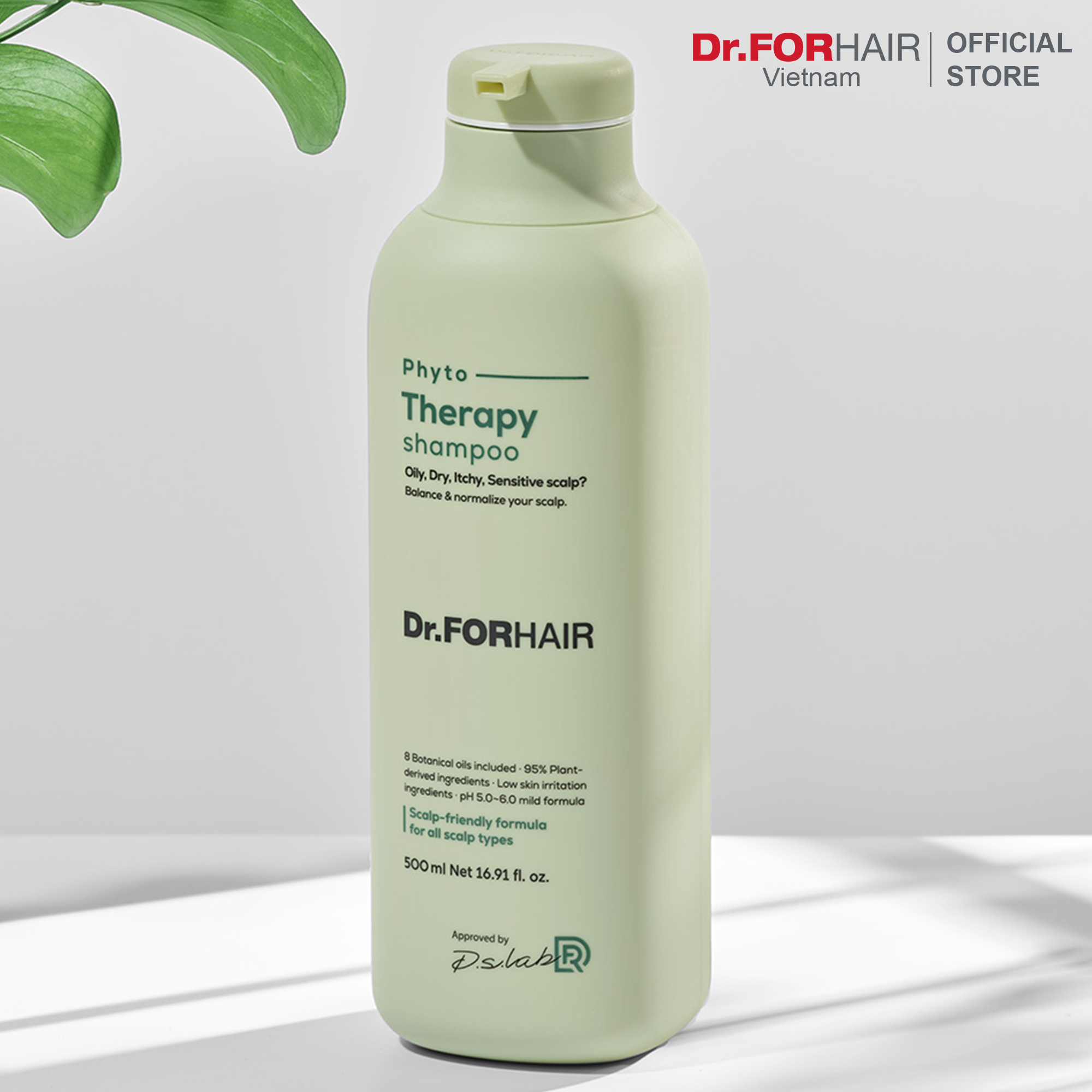 Dầu gội CHO DA NHẠY CẢM, chiết xuất thực vật an toàn và dịu nhẹ Dr.FORHAIR Hàn Quốc Phyto Therapy Shampoo 500ml