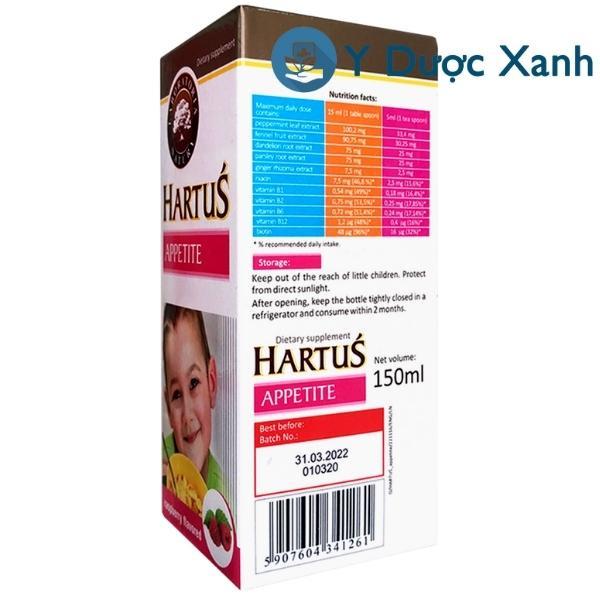 HARTUS APPETITE, 150ml, Siro ăn ngon cho bé của Ba Lan - Y Dược Xanh