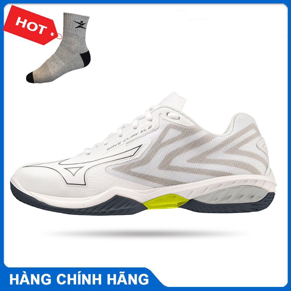 Giày cầu lông Mizuno chính hãng wave claw El 2 mẫu mới 71GA228021 - tặng tất thể thao bendu