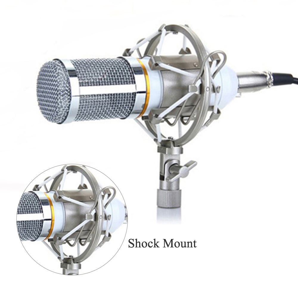 Micrô Ngưng Tụ BM-800 Có Giá Đỡ Chống Sốc Để Ghi Âm, Phát Thanh, Hát Trên Đài Phát Thanh