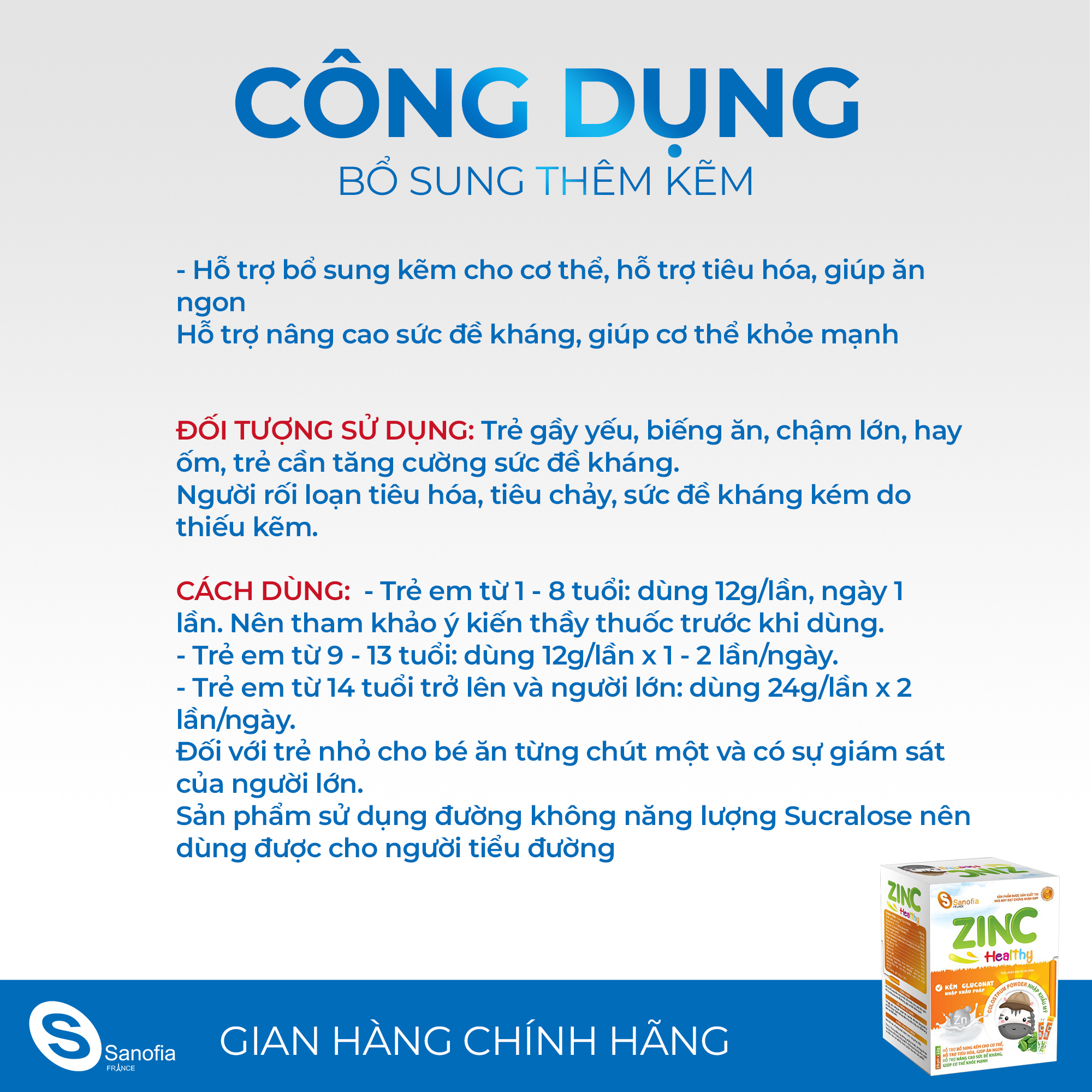 Thạch ăn ngon cho bé Zinc Healthy Sanofia - Bổ sung kẽm, tiêu hóa tốt giúp bé ăn ngủ ngon - Hộp 20 gói Thomsoncare