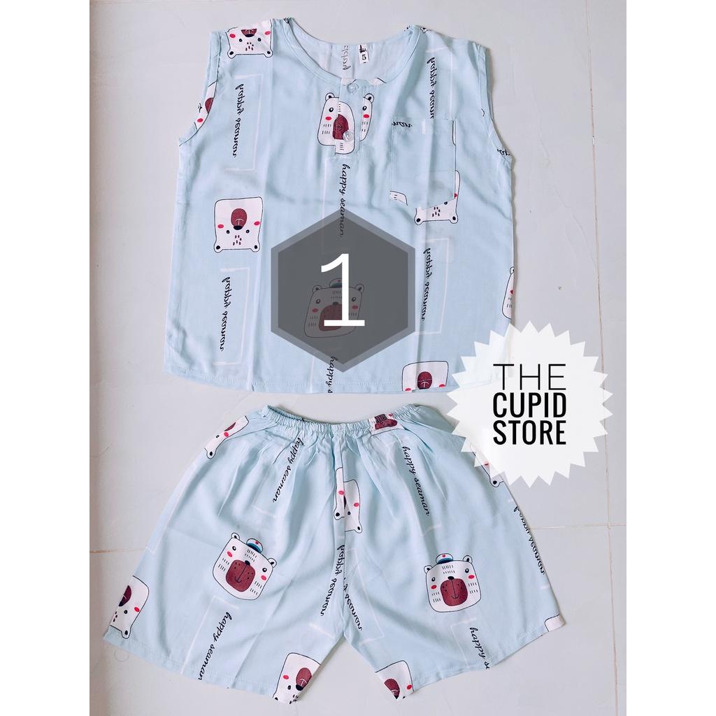 Đồ bộ chất liệu tole lanh 2 da loại 1 cho bé trai từ 3-5 kg - The Cupid Store