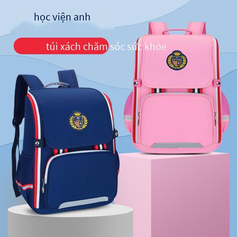 Phong cách mới nhất của cặp sách trẻ em học sinh tiểu học nam và nữ 123 đến lớp 6 Phiên bản Hàn Quốc của túi bảo vệ giảm gánh nặng cặp sách quý tộc nhẹ không thấm nước