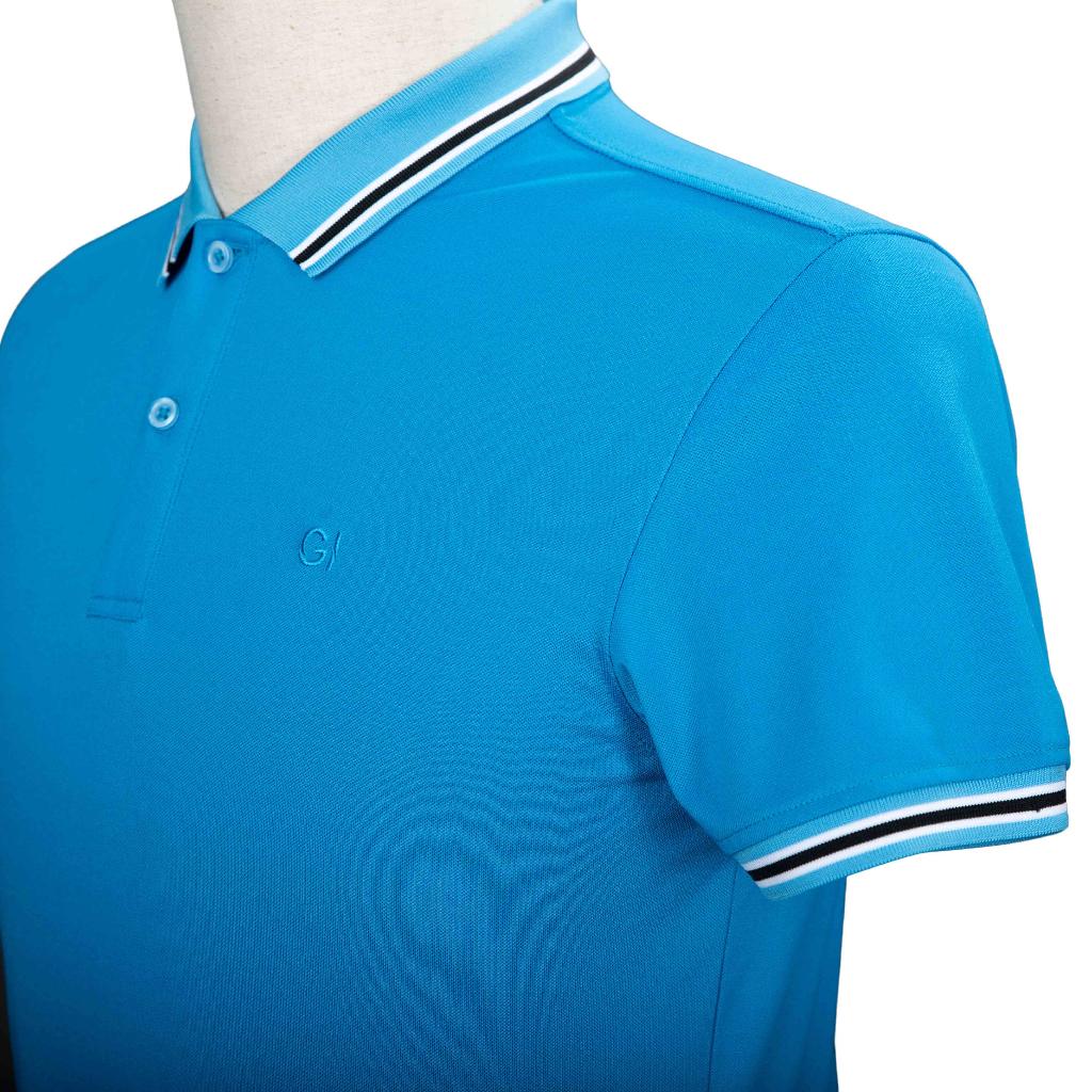 Áo polo nam cá sấu poly màu xanh cổ bẻ tay ngắn cao cấp thể thao thấm hút mồ hôi GIFISHION MPR30316
