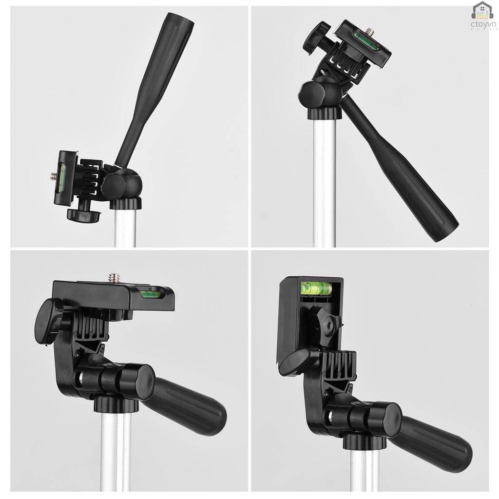 Giá đỡ ba chân để bàn mini bằng hợp kim nhôm có ốc vít điều chỉnh chiều cao 21cm-65cm kèm túi đựng cho điện thoại