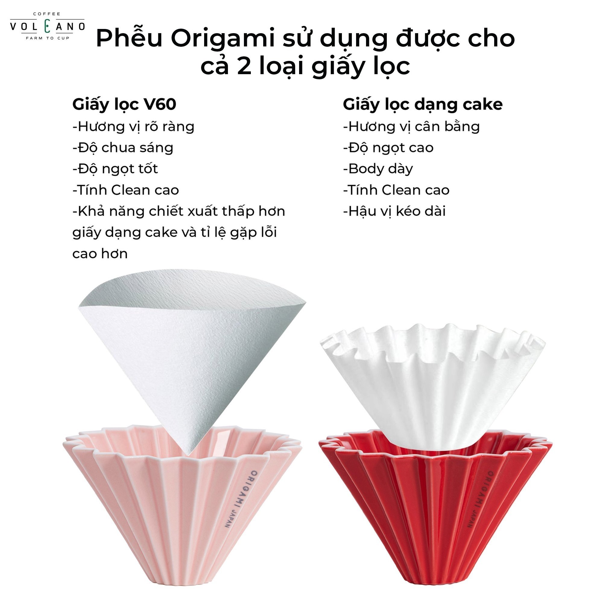 Phễu sứ V60 02 Origami Dripper M Pour over