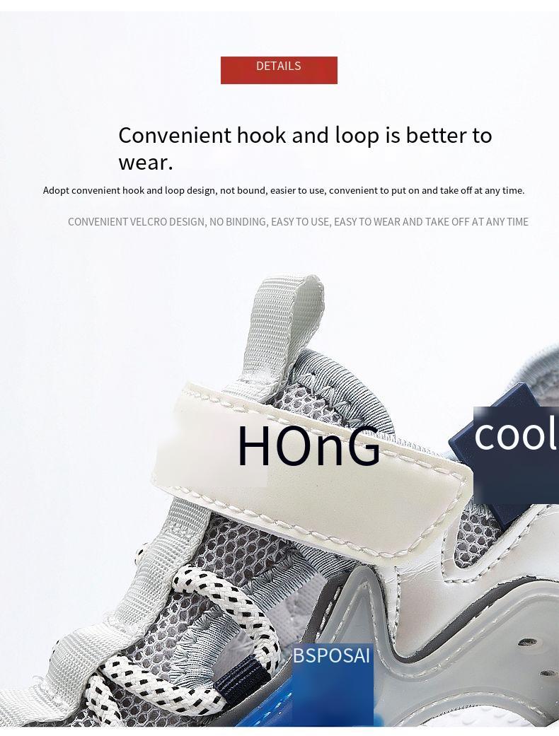 Mùa Hè Mới Xăng Đan Trẻ Em Thoáng Khí Giày Sandal Bé Trai Mềm Mại Và Thoải Mái Giày Trẻ Em Giày Đi Biển Color: Black orange Shoe Size: 34
